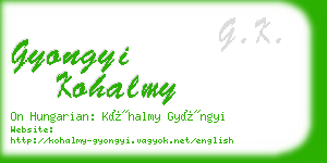 gyongyi kohalmy business card